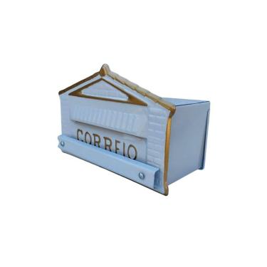 Imagem de Caixa de Correio Cartas Para Grade Detrás Branca 12x23x11cm