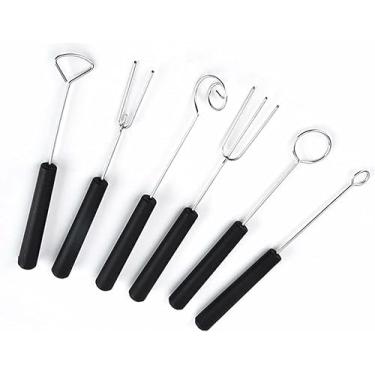 Imagem de Garfos de Fondue Aço Inoxidável 6 Unidades - Ferramenta Molho Chocolate Conjunto Queijo Materiais Confecção Artesanal DIY Decoração Sobremesas Embellishment Processamento Uso para Churrasco e Marmita