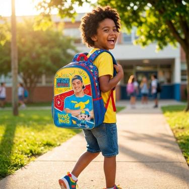 Imagem de Mochila Escolar Infantil Grande Reforçada Escola Conforto e Praticidade com Alças Ajustáveis Bolsos-Unissex