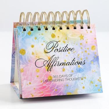 Imagem de Calendário de mesa motivacional, calendário diário 2026 com citações inspiradoras, afirmações diárias para mulheres, calendário flip perpétuo em pé para decoração de escritório e casa