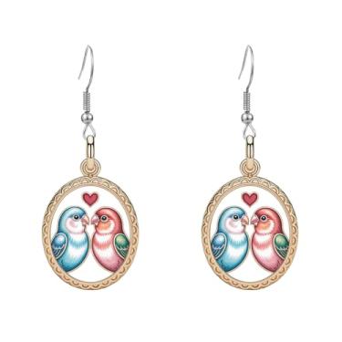 Imagem de Brincos de amor para o dia dos namorados, brinco feminino pendente para lembrancinhas de festa, joias de acrílico para intercâmbio de estudantes, presentes para lembrancinhas de sala de aula/decoração