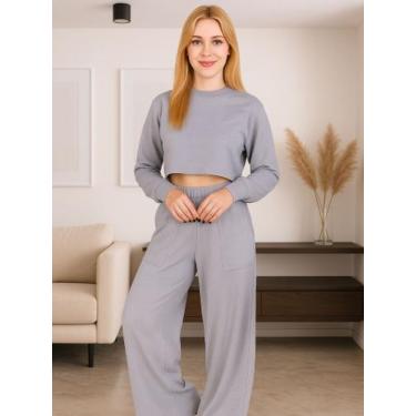 Imagem de Conjunto Moletinho Blusa com Manga Longa e Calça - c12 WIDE + SAMANTHA