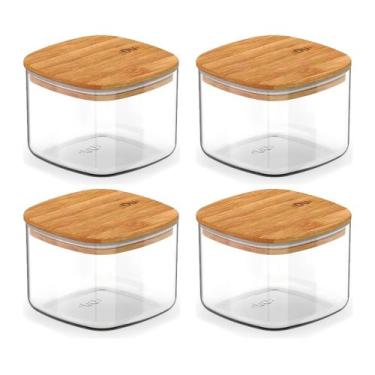 Imagem de Kit 4 Pote Hermético Organizador De Mantimentos 450ml Ou