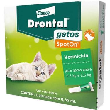 Imagem de Drontal SpotOn para Gatos de 0,5 Kg a 2,5 Kg Elanco Vermífugo  - 1 Bis