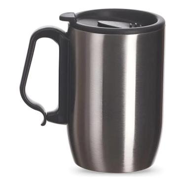 Imagem de Caneca Copo Térmico Inox 350 Ml Café Chá Chocolate + Br Cinz