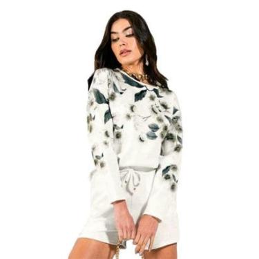 Imagem de Blusa Feminina Manga Longa Matelassê Floral-Feminino