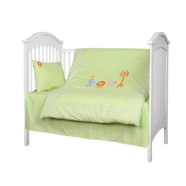 Imagem de BLOOMSTAR Conjunto de cama para berço de bebê, 2 peças – capa de edredom e fronha 100% algodão, capa de edredom infantil bordada macia, roupa de cama respirável para meninos e meninas (100 x 48, 12 x