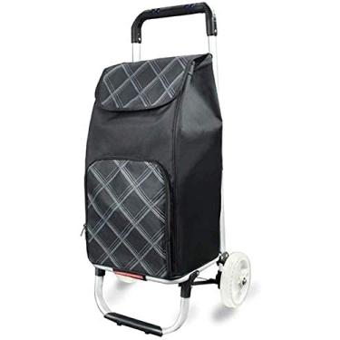 Imagem de Carrinhos de compras multifuncionais, carrinhos utilitários de armazenamento de cozinha, liga de alumínio, tecido Oxford, dobrável, rodas de poliuretano para uso doméstico, carrinhos de mão à prova