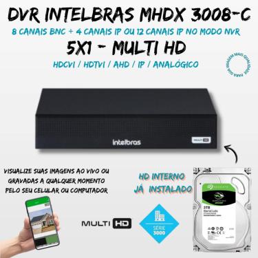 Imagem de DVR MHDX 3008-C 8 CANAIS INTELBRAS  FULL HD C/HD 3TB