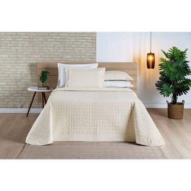 Imagem de Cobre Leito Madri Percal 200 Fios 100% Algodão Casal Padrão 03 Peças - Palha