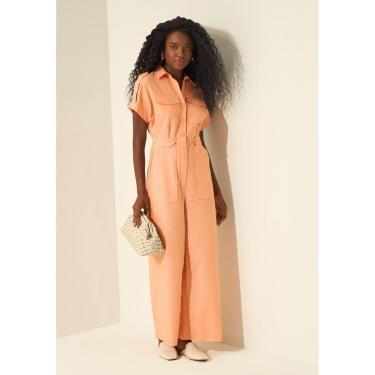 Imagem de Macacão Longo De Mangas Curtas Com Bolsos-Feminino