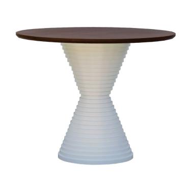 Imagem de Mesa De Jantar Apollo Tampo Redondo 120 Branco-amêndoa
