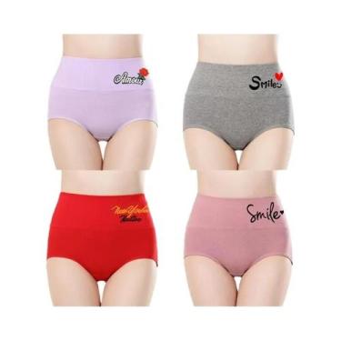 Imagem de Conjunto De Calcinhas De Algodão De Cintura Alta plus Size Para Mulher