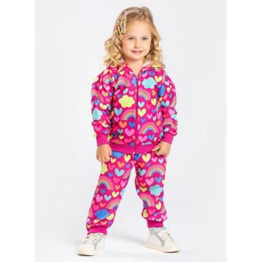 Imagem de Conjunto Inverno Menina Radiante Jaqueta Com Capuz e Calça em Moletom 