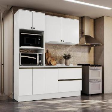 Imagem de Armário De Cozinha Compacta Torre Quente 100% Mdf 190cm Branco Celeste