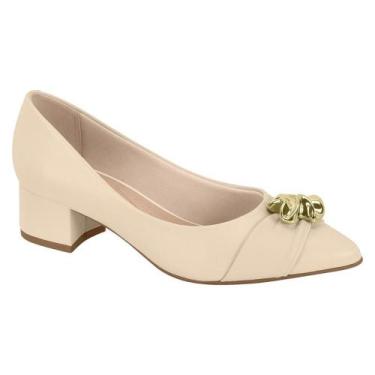 Imagem de Scarpin Feminino Salto Bloco Creme Beira Rio 4182.232, 37