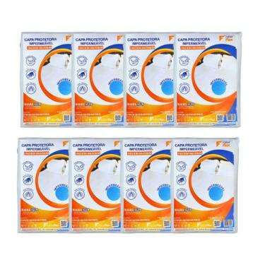 Imagem de Kit 8 Protetores de Colchão Solteirão Faiber Flex Antiácaro