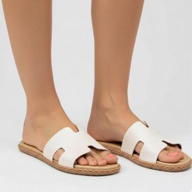 Imagem de Sandália Feminina Moleca Rasteirinha Slide Confortável Anatômica Leve 