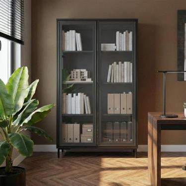 Imagem de Cristaleira Estante Alta Refresh 148,5cm com 2 Portas de Vidro e 3 Pra