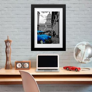 Imagem de Quadro Carro Antigo Azul - 60X48Cm