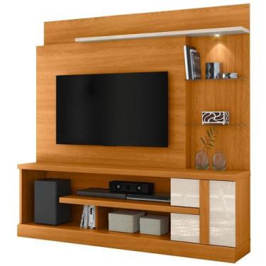 Imagem de Estante Painel Para TV 55 Pol 181cm Com LED Poiema M07 Cinamomo Off Wh