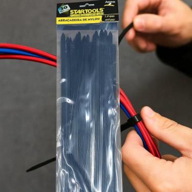 Imagem de Abraçadeira De Nylon 40Cm X 7,6Mm Com 50 Unidades - Preta - Startools