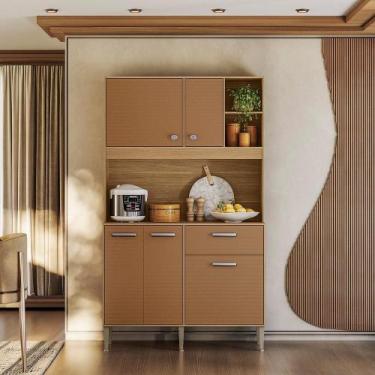 Imagem de Armário de Cozinha Compacto Liv 5 Portas 1 Gaveta com Nicho Decorativo