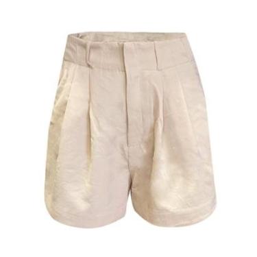 Imagem de Shorts Feminino Hering Pregas Off White-Feminino