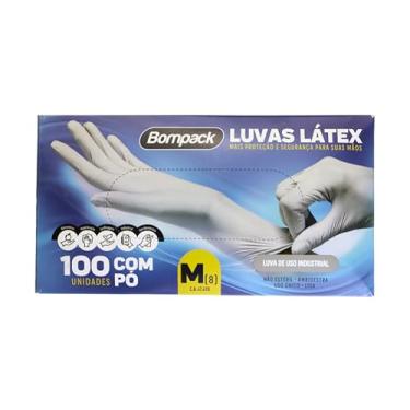 Imagem de Luva Latex Bompack Industrial M C/Po C/100 (Nao Uso Medico)