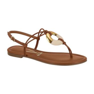 Imagem de Sandália Casual de Dedo Estilosa Feminina Vizzano Camel / Pelica 37
