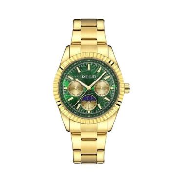 Imagem de Relógio De Quartzo Masculino Com Pulseira De Aço Inoxidável MEGIR Moda