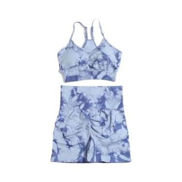 Imagem de Conjunto De Yoga Tie Dye Feminino 2/3 Peças, Roupa De Ginástica Sem Co