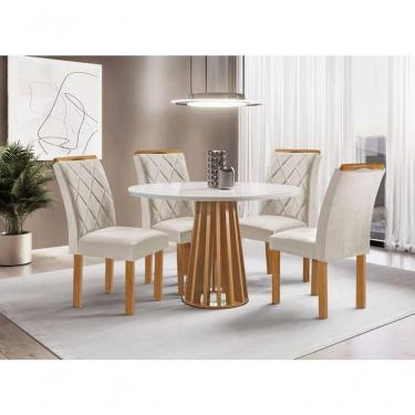 Imagem de Sala De Jantar 4 Cadeiras C Vidro 1,0m - Dublin - Sky Móveis