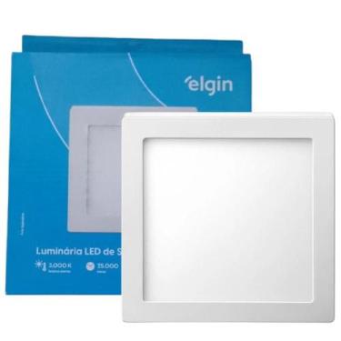 Imagem de Luminária de Led de Sobrepor Quadrado 12W 3000K Elgin
