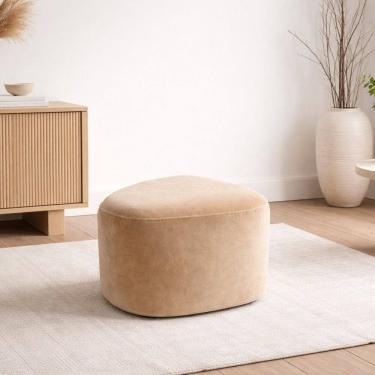 Imagem de Puff Orgânico 80cmx42cm Veludo Ana Bege