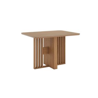 Imagem de Mesa Dinah 120cm Canto Arredondando com Vidro Marrom Marrom