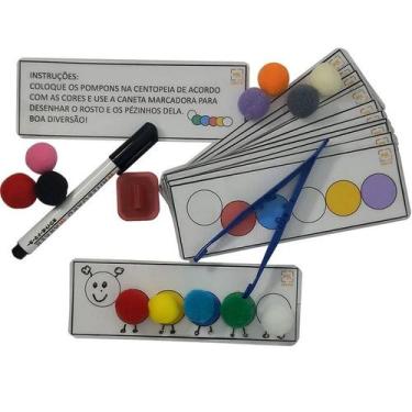 Imagem de Jogo Pedagógico Centopeia das Cores - MK EDUCA
