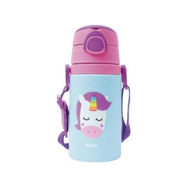 Imagem de Copo Infantil Garrafinha de Aluminio Garrafa com Canudo Unicornio Buba