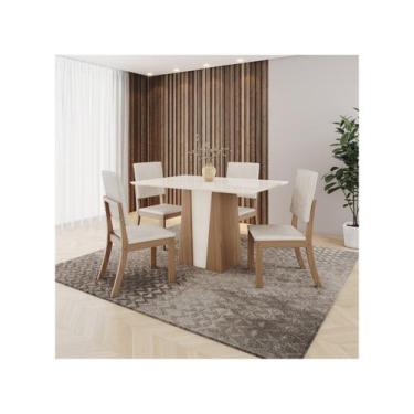 Imagem de Mesa de Jantar 4 Lugares Orus Milla Nature/Off White/Linho - Henn, Nat