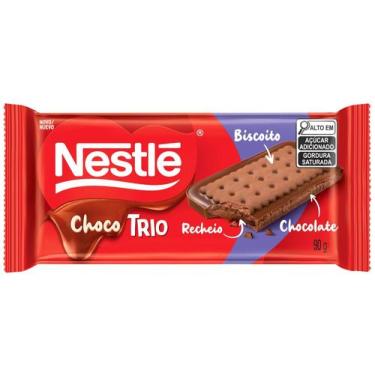 Imagem de Chocolate Nestlé ChocoTrio 90g, 90g, 1, Chocolate ao Leite Recheio Cho