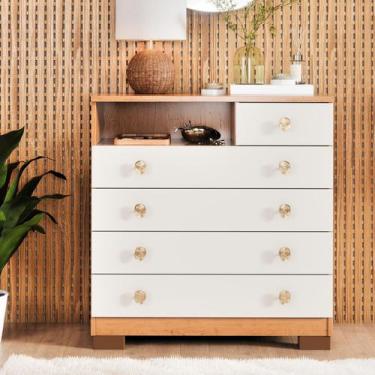 Imagem de Cômoda Select 4 Gavetas com Nicho Superior 75cm MDF Moderna para Quart