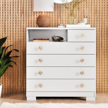 Imagem de Cômoda Select 4 Gavetas com Nicho Superior 75cm MDF Moderna para Quart