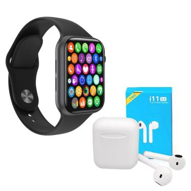 Imagem de Kit 1 Smartwatch Iwo 8 Lite Plus Preto + Fone Bt I11 Pro Tws