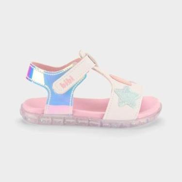 Imagem de Sandália Infantil Bibi Baby Soft II Branca e Holográfica-Feminino