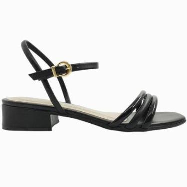 Imagem de Sandália Feminina Casual Básica Dia a Dia Passeio Trabalho Salto Baixo Conforto Ramarim 2453203-Feminino