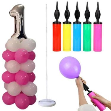 Imagem de Kit Suporte 1,20 + Bombinha Encher Balão Festa Decoração - Crgfestas