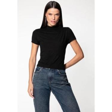 Imagem de Blusa Viscose Gola Alta Preto-Feminino
