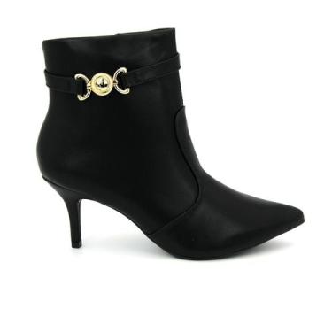Imagem de Bota Via Uno Original 156085 Cano Curto Bico Fino Moda Feminino, 35, P