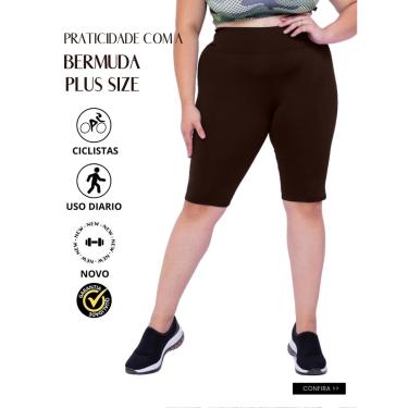 Imagem de Bermudas Plus Size Wolfox Academia Ou Dia A Dia Cintura Alta Feminina-Feminino