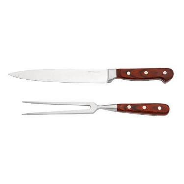 Imagem de Jogo 2 peças Garfo Faca Hanzzo Wood inox -Fracalanza, 3 meses por defe